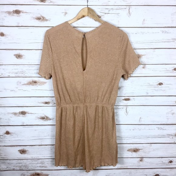 Khaki MakeMeChic High Waist Romper - Picture 7 of 12